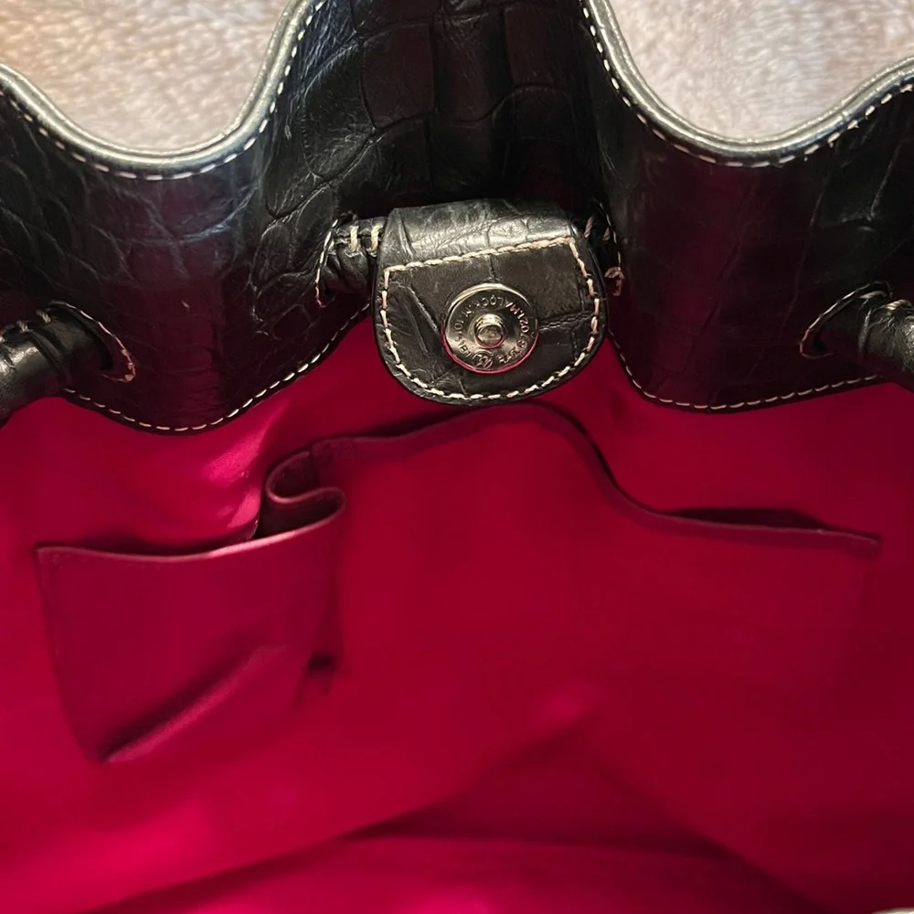 DONALD J. PLINER Crocodile Embossed Leather Bag - Picture 6 of 16